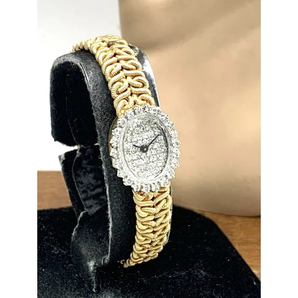 Jules Jurgensen Women's Watch Vintage Cocktail 14k Gold Diamond Swiss Quartz